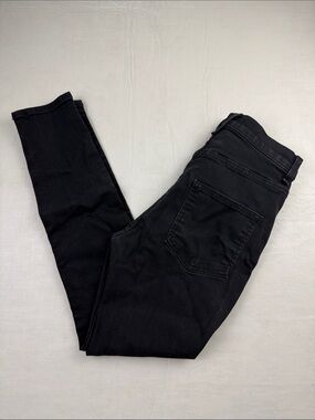 Veronica Beard Black Debbie Skinny High Rise Exposed Button Fly Jeans Size 2